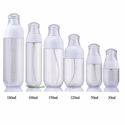 सौंदर्य पैकेजिंग के लिए पीईटीजी प्लास्टिक पंप की बोतलें पारदर्शी:
