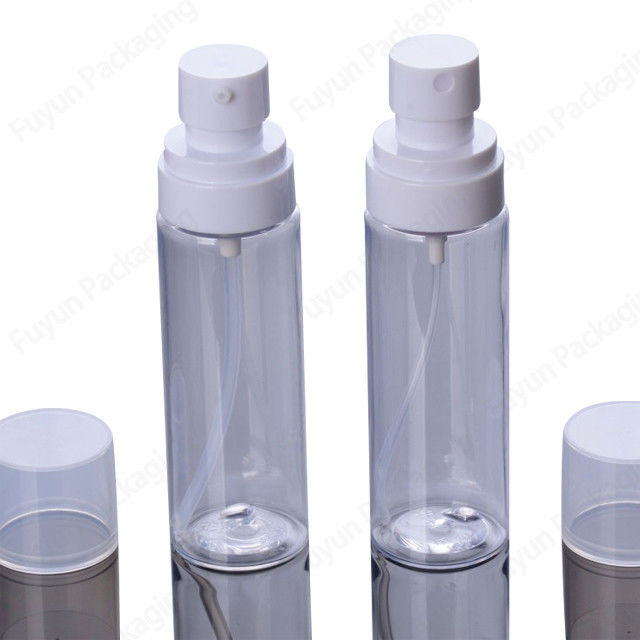 3.4oz प्लास्टिक कॉस्मेटिक स्प्रे बोतलें क्रोम सरफेस हैंडलिंग