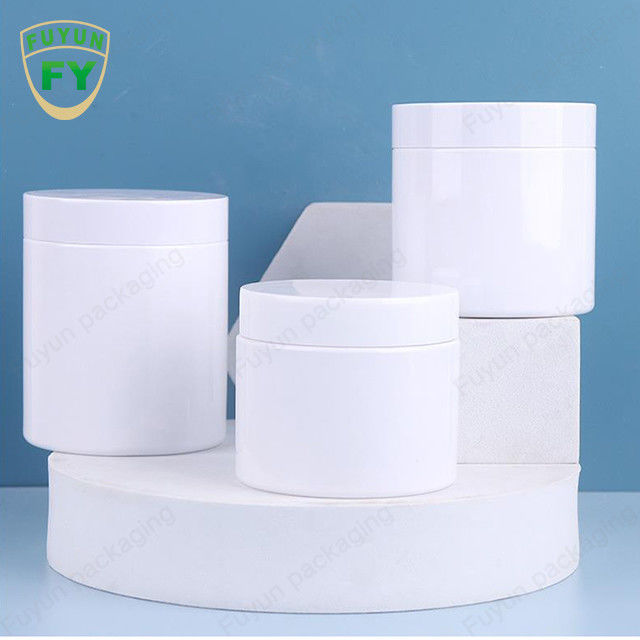 सफेद ढक्कन के साथ पीईटी प्लास्टिक कॉस्मेटिक क्रीम जार 50ml 80ml 100ml 120ml