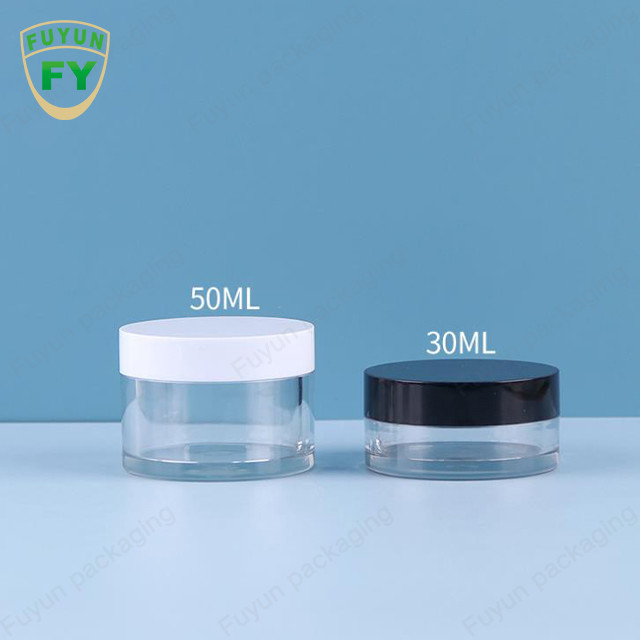Fuyun 30ml 50ml पालतू प्लास्टिक क्लियर वाइड माउथ आई फेस स्लीप मड क्रीम जार