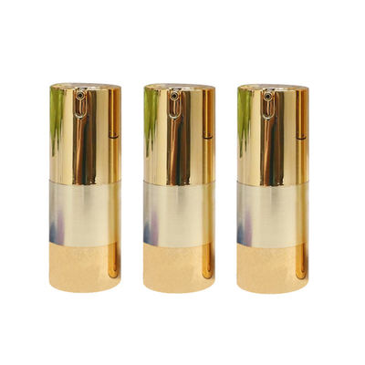 लक्ज़री गोल्ड एयरलेस डिस्पेंसर बोतलें 15ml OEM लोगो