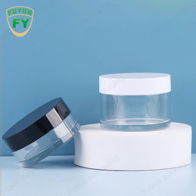 Fuyun 30ml 50ml पालतू प्लास्टिक क्लियर वाइड माउथ आई फेस स्लीप मड क्रीम जार