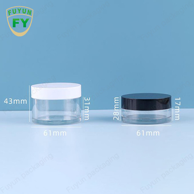 Fuyun 30ml 50ml पालतू प्लास्टिक क्लियर वाइड माउथ आई फेस स्लीप मड क्रीम जार