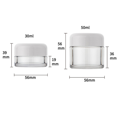 व्हाइट कैप 30ml 50ml . के साथ प्लास्टिक शाइनी हैंड आई फेशियल स्किनकेयर क्रीम जार