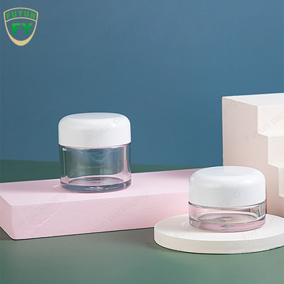 व्हाइट कैप 30ml 50ml . के साथ प्लास्टिक शाइनी हैंड आई फेशियल स्किनकेयर क्रीम जार