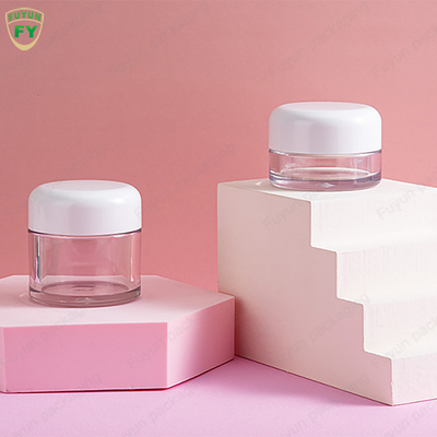 व्हाइट कैप 30ml 50ml . के साथ प्लास्टिक शाइनी हैंड आई फेशियल स्किनकेयर क्रीम जार