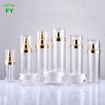 कस्टम ऐक्रेलिक लोशन स्प्रे पंप बोतल जार सेट 30ml 100ml 120ml स्किनकेयर
